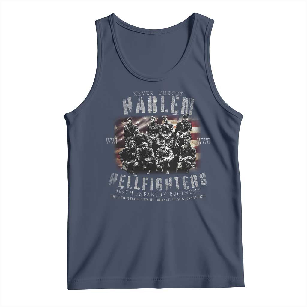 Never Forget Harlem Hellfighters Tank Top Vintage American Flag TS11 Navy Print Your Wear