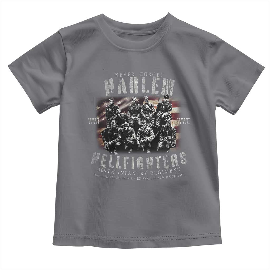 Never Forget Harlem Hellfighters Toddler T Shirt Vintage American Flag TS11 Charcoal Print Your Wear