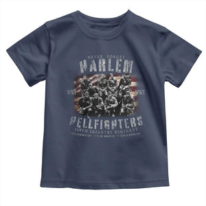 Never Forget Harlem Hellfighters Toddler T Shirt Vintage American Flag TS11 Navy Print Your Wear