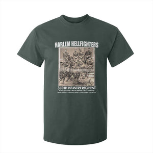 Never Forget Harlem Hellfighters T Shirt For Kid 369TH Infantry Regiment Black God Damn Let's Go TS11 Dark Forest Green Print Your Wear