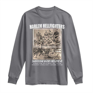 Never Forget Harlem Hellfighters Long Sleeve Shirt 369TH Infantry Regiment Black God Damn Let's Go TS11 Charcoal Print Your Wear