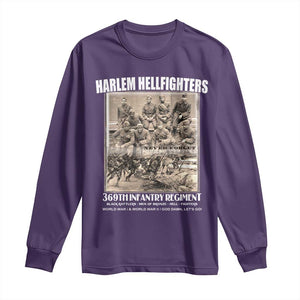 Never Forget Harlem Hellfighters Long Sleeve Shirt 369TH Infantry Regiment Black God Damn Let's Go TS11 Purple Print Your Wear