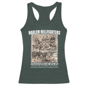 Never Forget Harlem Hellfighters Racerback Tank Top 369TH Infantry Regiment Black God Damn Let's Go TS11 Dark Forest Green Print Your Wear