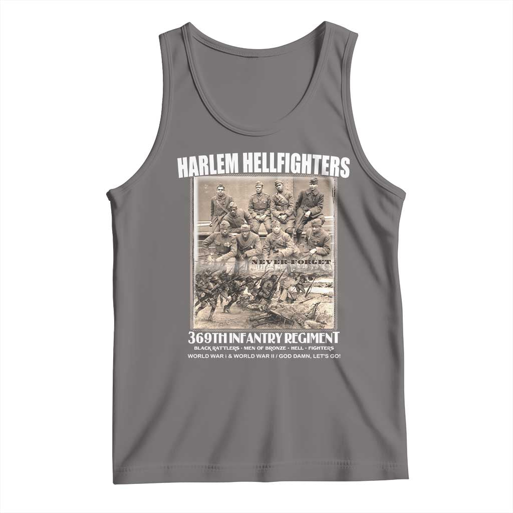 Never Forget Harlem Hellfighters Tank Top 369TH Infantry Regiment Black God Damn Let's Go TS11 Deep Heather Print Your Wear