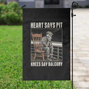 Funny Heart Says Pit Knees Say Balcony Garden Flag Old Skeleton TS11 Print Your Wear
