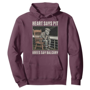 Funny Heart Says Pit Knees Say Balcony Hoodie Old Skeleton TS11 Maroon Print Your Wear