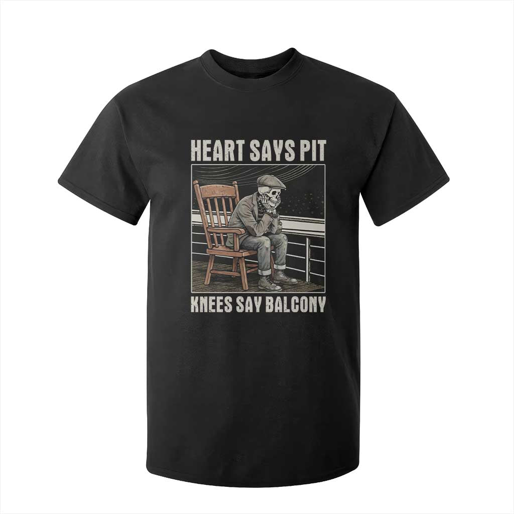 Funny Heart Says Pit Knees Say Balcony T Shirt For Kid Old Skeleton TS11 Black Print Your Wear