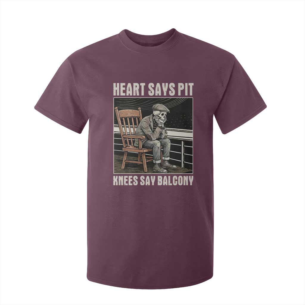 Funny Heart Says Pit Knees Say Balcony T Shirt For Kid Old Skeleton TS11 Maroon Print Your Wear