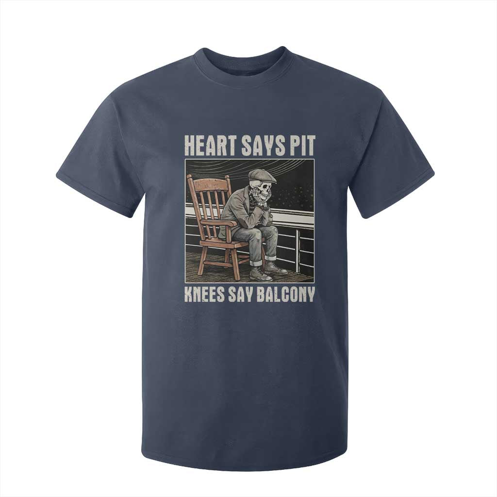 Funny Heart Says Pit Knees Say Balcony T Shirt For Kid Old Skeleton TS11 Navy Print Your Wear