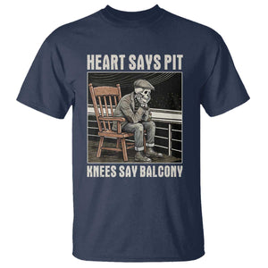 Funny Heart Says Pit Knees Say Balcony T Shirt Old Skeleton TS11 Navy Print Your Wear