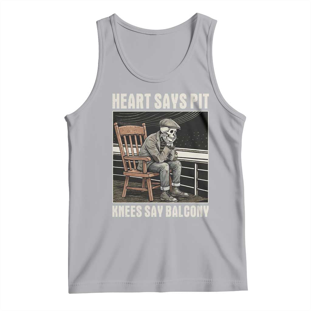 Funny Heart Says Pit Knees Say Balcony Tank Top Old Skeleton TS11 Athletic Heather Print Your Wear
