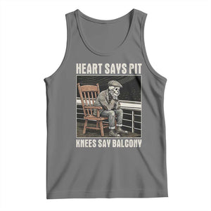 Funny Heart Says Pit Knees Say Balcony Tank Top Old Skeleton TS11 Black Heather Print Your Wear