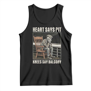 Funny Heart Says Pit Knees Say Balcony Tank Top Old Skeleton TS11 Black Print Your Wear