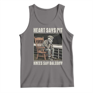 Funny Heart Says Pit Knees Say Balcony Tank Top Old Skeleton TS11 Deep Heather Print Your Wear