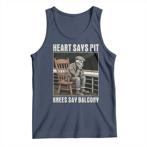Funny Heart Says Pit Knees Say Balcony Tank Top Old Skeleton TS11 Navy Print Your Wear