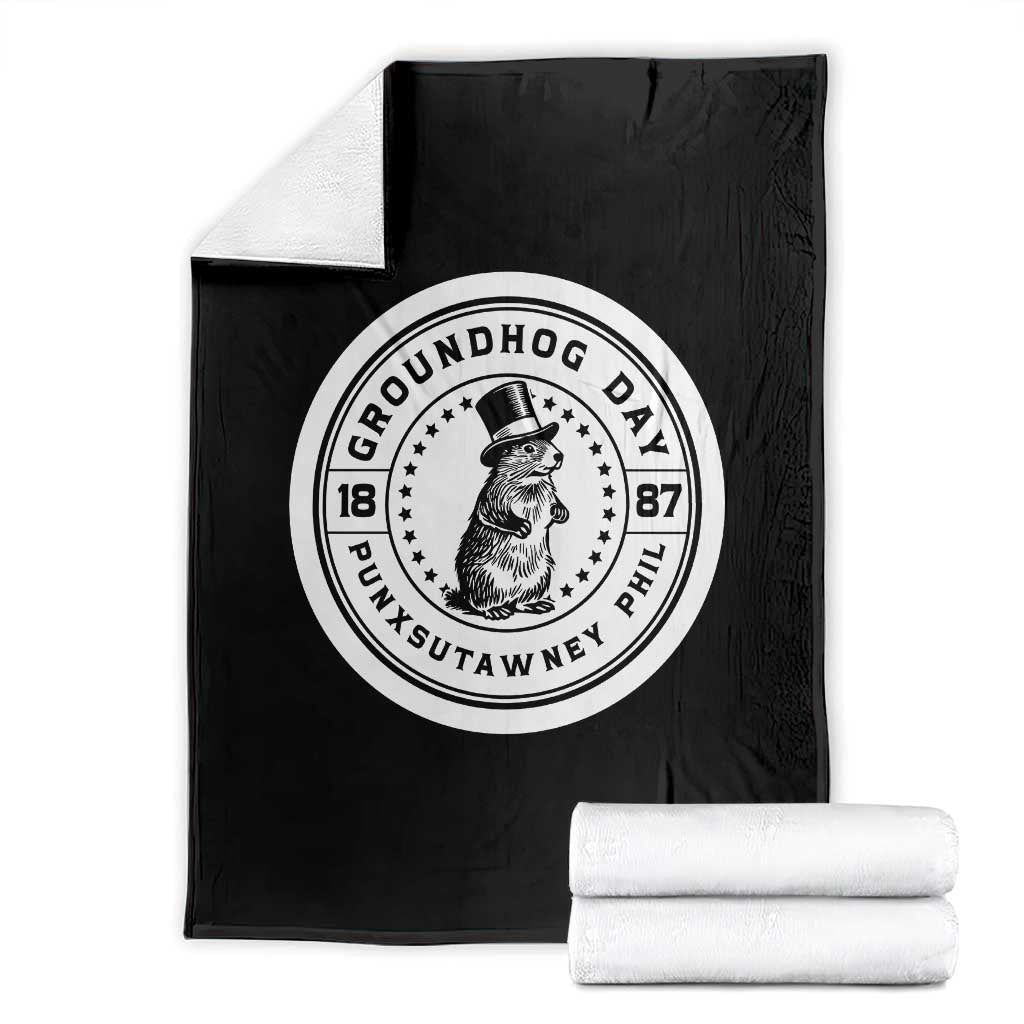 Punxsutawney Phil Groundhog Day Throw Blanket Funny Woodchuck Day 1887 TS11 Black Print Your Wear