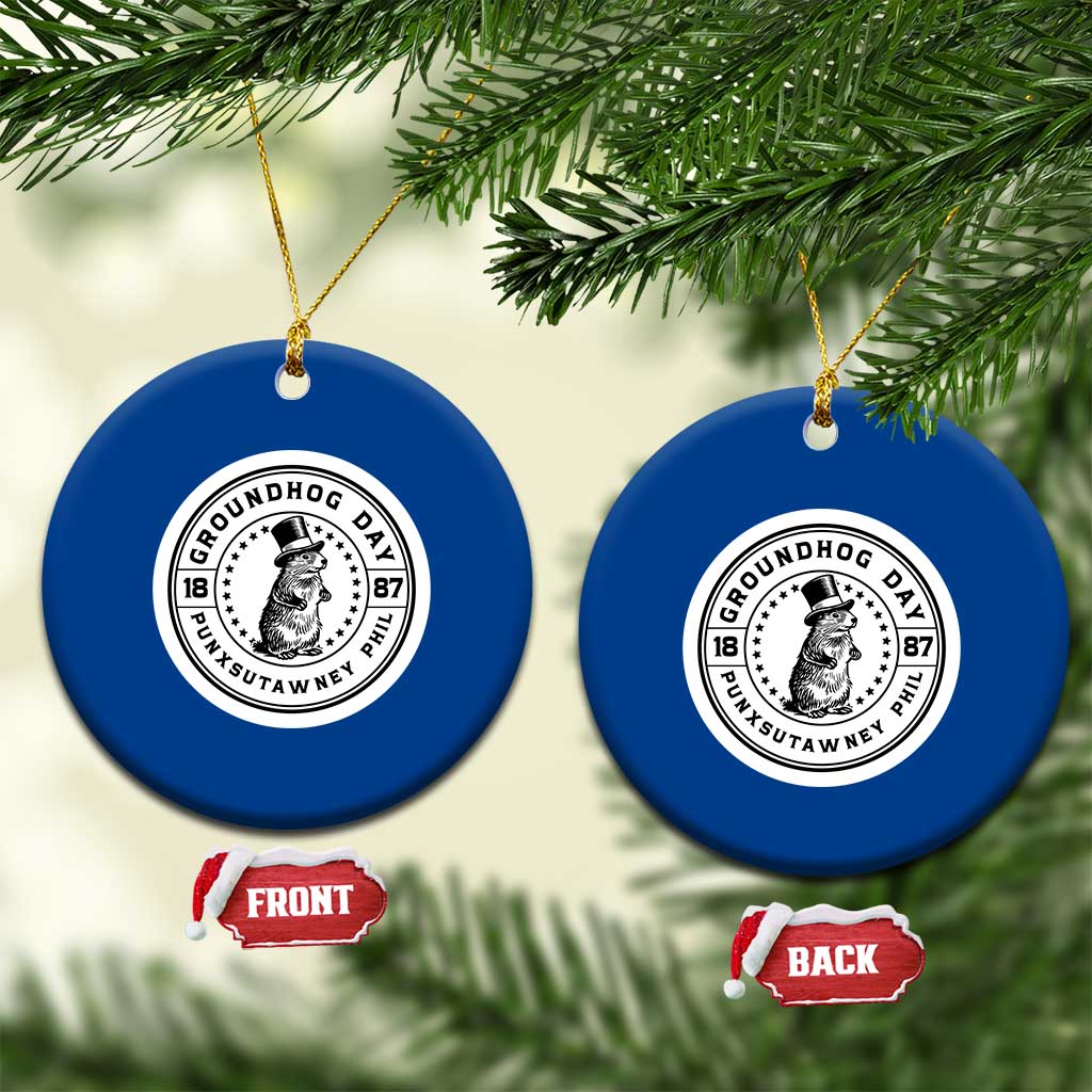 Punxsutawney Phil Groundhog Day Ceramic Ornament Funny Woodchuck Day 1887 TS11 1pc Blue Print Your Wear