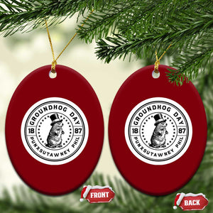 Punxsutawney Phil Groundhog Day Ceramic Ornament Funny Woodchuck Day 1887 TS11 Print Your Wear