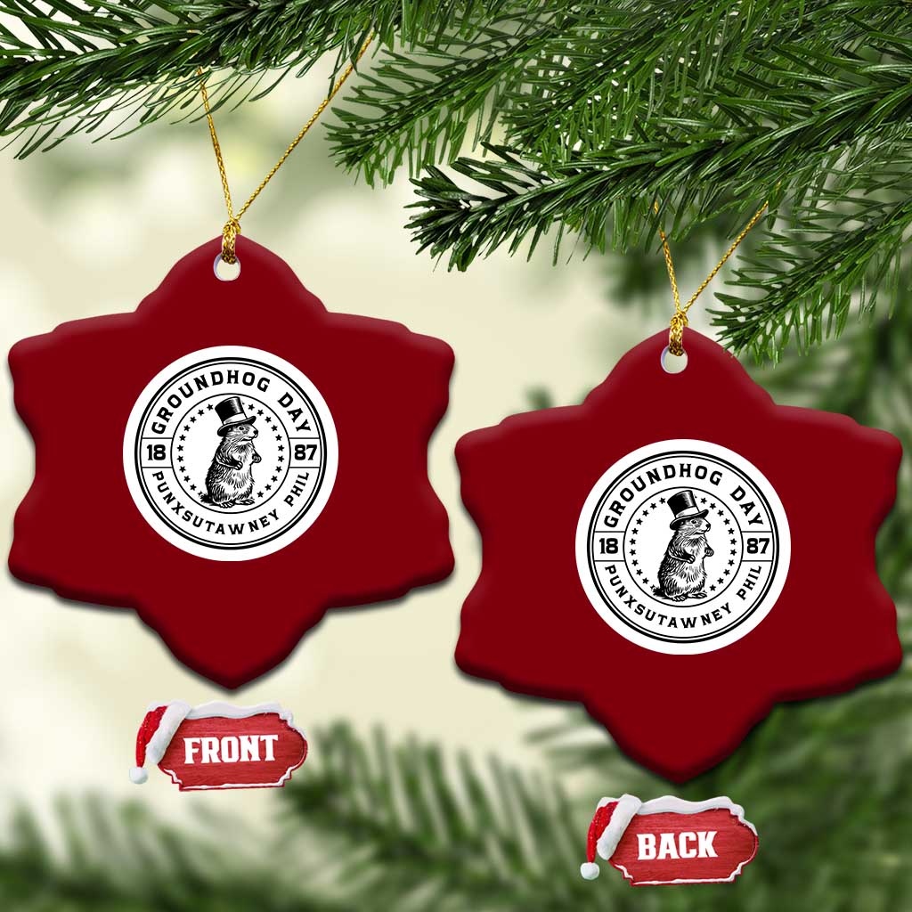 Punxsutawney Phil Groundhog Day Ceramic Ornament Funny Woodchuck Day 1887 TS11 Print Your Wear