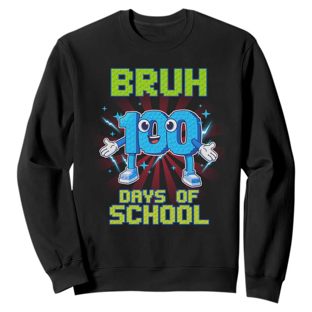 Bruh I Survived 67 33 Days Of School Sweatshirt Funny 100th Days of School 67 Game Meme TS11 Black Print Your Wear