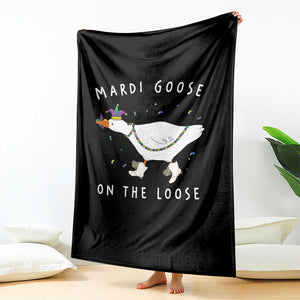 Mardi Goose On The Loose Throw Blanket Funny Mardi Gras Carnival Parade TS11 Print Your Wear