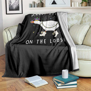 Mardi Goose On The Loose Throw Blanket Funny Mardi Gras Carnival Parade TS11 Print Your Wear