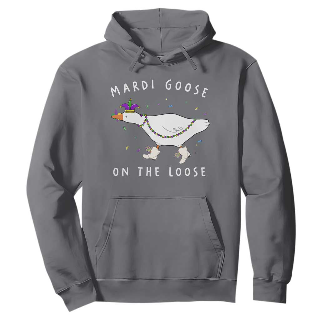 Mardi Goose On The Loose Hoodie Funny Mardi Gras Carnival Parade TS11 Charcoal Print Your Wear