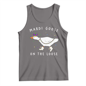 Mardi Goose On The Loose Tank Top Funny Mardi Gras Carnival Parade TS11 Deep Heather Print Your Wear