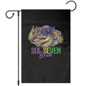 Funny Mardi Gras Six Seven Bruh Garden Flag 67 Meme Mardigator Alligator TS11 Black Print Your Wear