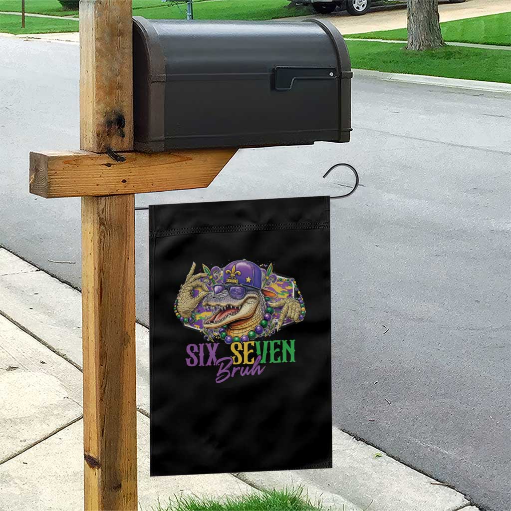 Funny Mardi Gras Six Seven Bruh Garden Flag 67 Meme Mardigator Alligator TS11 Print Your Wear
