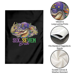 Funny Mardi Gras Six Seven Bruh Garden Flag 67 Meme Mardigator Alligator TS11 Print Your Wear
