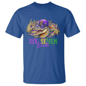 Funny Mardi Gras Six Seven Bruh T Shirt 67 Meme Mardigator Alligator TS11 Royal Blue Print Your Wear