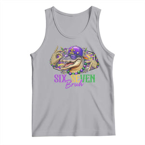 Funny Mardi Gras Six Seven Bruh Tank Top 67 Meme Mardigator Alligator TS11 Athletic Heather Print Your Wear