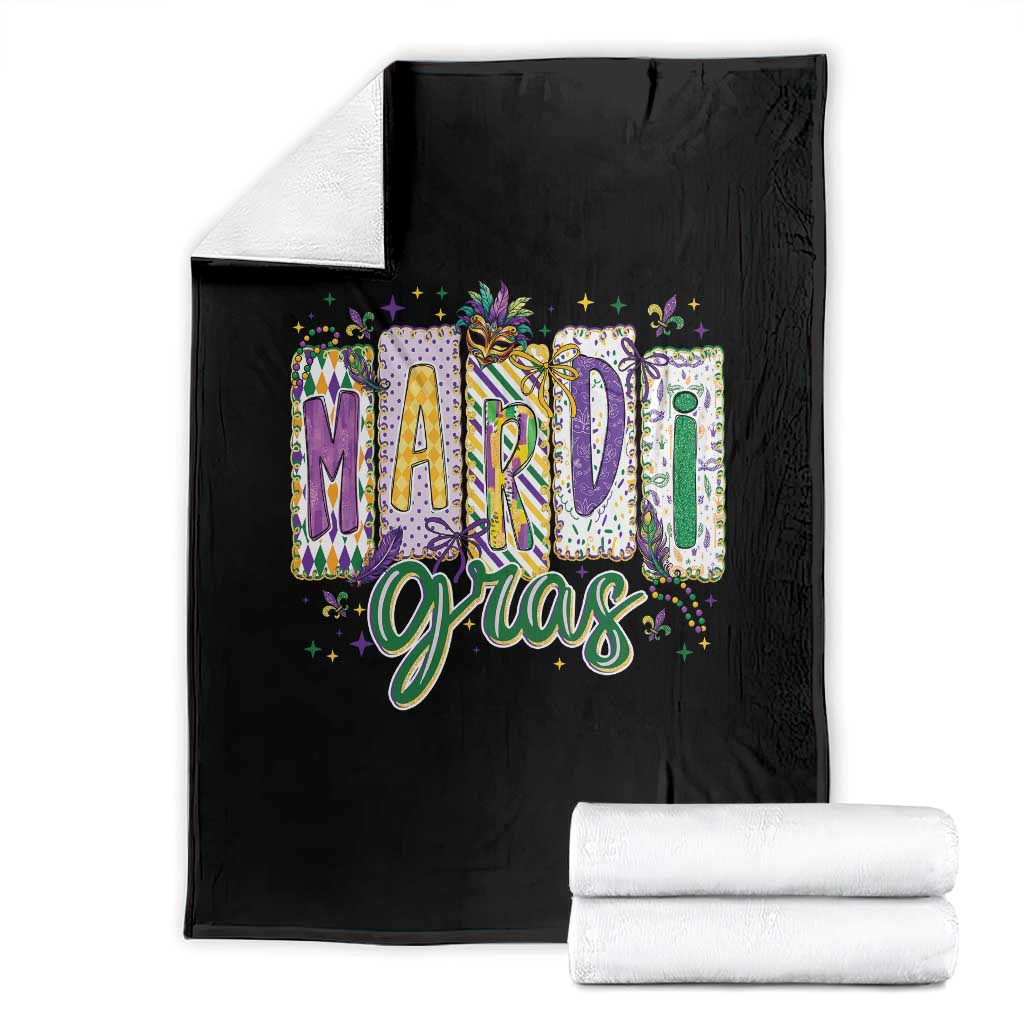 Mardi Gras Throw Blanket New Orleans Carnival Girly Fat Tuesday TS11 Black Print Your Wear