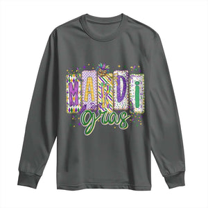 Mardi Gras Long Sleeve Shirt New Orleans Carnival Girly Fat Tuesday TS11 Dark Heather Print Your Wear