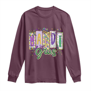 Mardi Gras Long Sleeve Shirt New Orleans Carnival Girly Fat Tuesday TS11 Maroon Print Your Wear