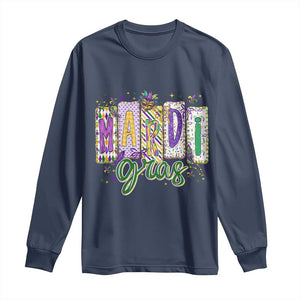 Mardi Gras Long Sleeve Shirt New Orleans Carnival Girly Fat Tuesday TS11 Navy Print Your Wear