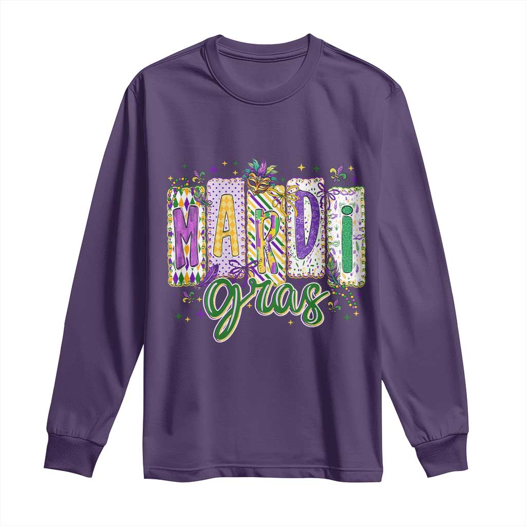 Mardi Gras Long Sleeve Shirt New Orleans Carnival Girly Fat Tuesday TS11 Purple Print Your Wear