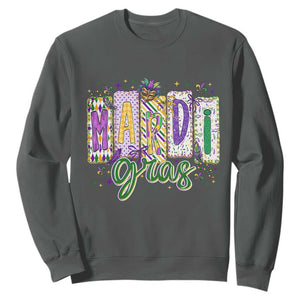 Mardi Gras Sweatshirt New Orleans Carnival Girly Fat Tuesday TS11 Dark Heather Print Your Wear