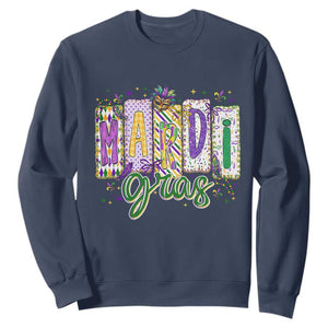 Mardi Gras Sweatshirt New Orleans Carnival Girly Fat Tuesday TS11 Navy Print Your Wear