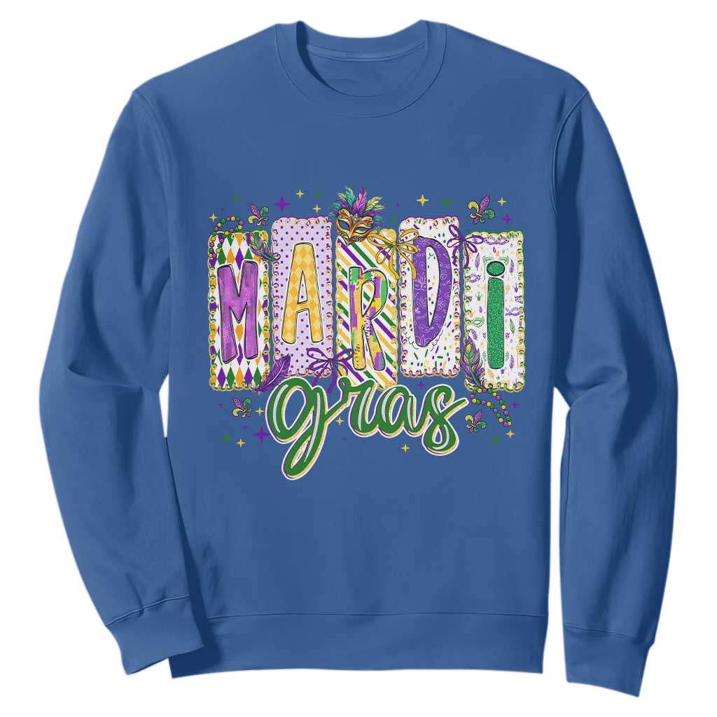 Mardi Gras Sweatshirt New Orleans Carnival Girly Fat Tuesday TS11 Royal Blue Print Your Wear