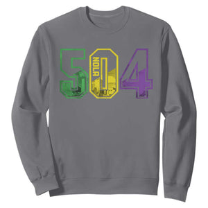 Mardi Gras 504 Nola New Orleans Louisiana LA Sweatshirt TS11 Charcoal Print Your Wear