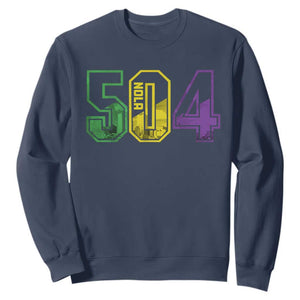 Mardi Gras 504 Nola New Orleans Louisiana LA Sweatshirt TS11 Navy Print Your Wear