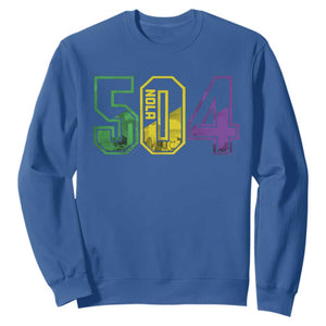 Mardi Gras 504 Nola New Orleans Louisiana LA Sweatshirt TS11 Royal Blue Print Your Wear