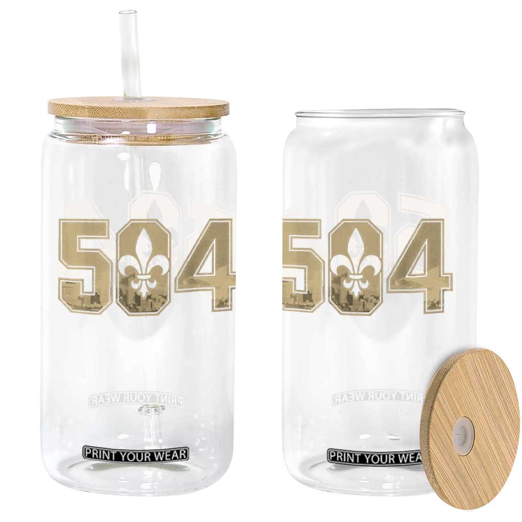 504 Nola New Orleans Louisiana LA Glass Can Fleur De Lis TS11 Print Your Wear