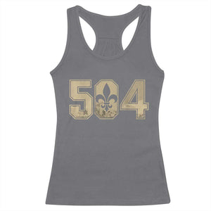 504 Nola New Orleans Louisiana LA Racerback Tank Top Fleur De Lis TS11 Charcoal Print Your Wear