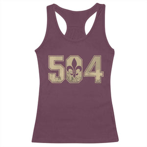 504 Nola New Orleans Louisiana LA Racerback Tank Top Fleur De Lis TS11 Maroon Print Your Wear