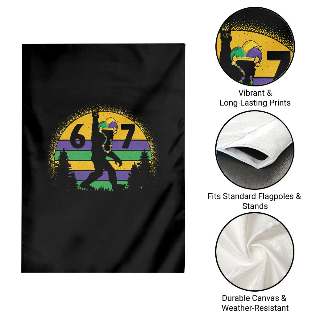 Funny Bigfoot 67 Mardi Gras Garden Flag Sasquatch Parade Jester Hat TS11 Print Your Wear