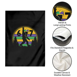 Funny Bigfoot 67 Mardi Gras Garden Flag Sasquatch Parade Jester Hat TS11 Print Your Wear