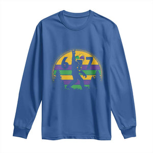 Funny Bigfoot 67 Mardi Gras Long Sleeve Shirt Sasquatch Parade Jester Hat TS11 Royal Blue Print Your Wear